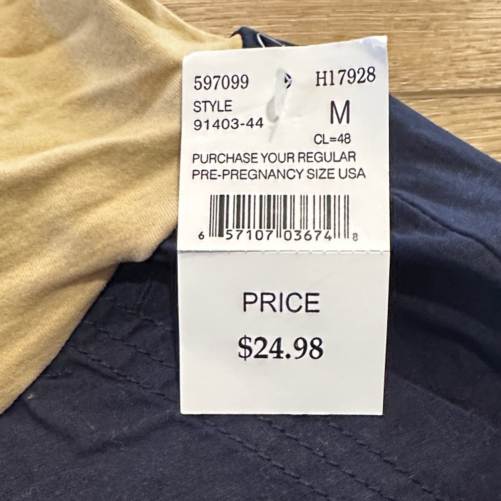 Motherhood Maternity Navy Shorts with Cream Fold-Over Waistband - Picture 11 of 11